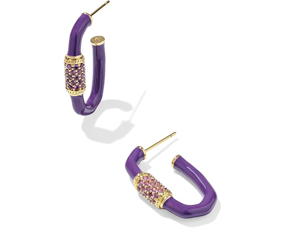 Серьги-кольца Emery Enamel Hoop с родиевым покрытием от Kendra Scott