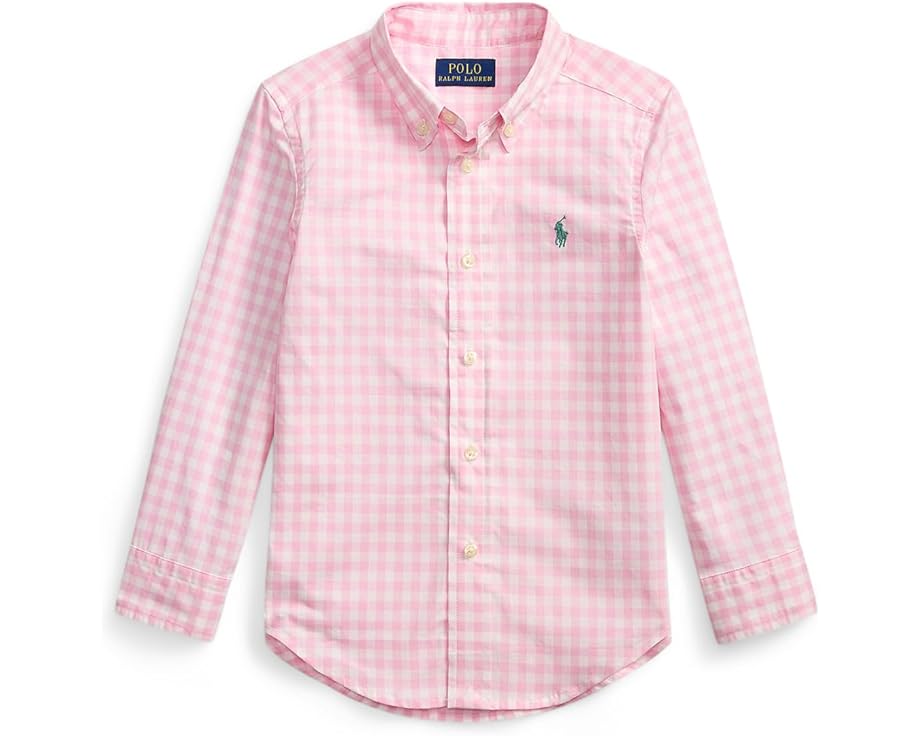 Рубашка Polo Ralph Lauren Kids в клетку из хлопкового поплина с вышитым пони