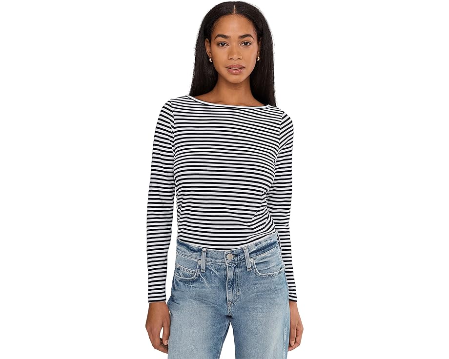 Madewell Длинная блуза с боковыми сборками и полосками из хлопка