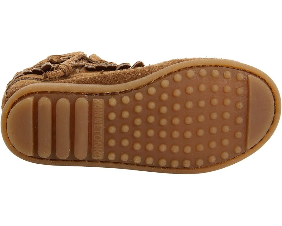 Ботильоны Side Zip Double Fringe от Minnetonka Kids с бахромой и молнией