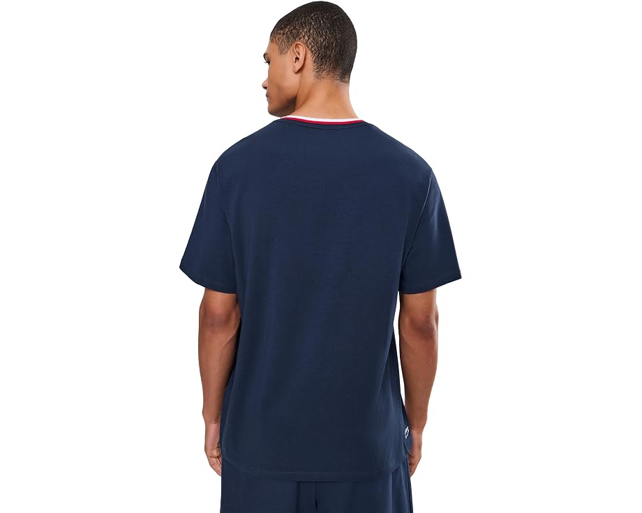 Contrast Neck Pajama Top