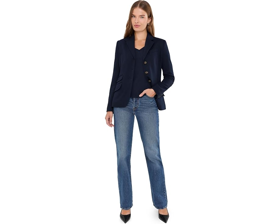 Petite Cotton Herringbone Jacquard Blazer
