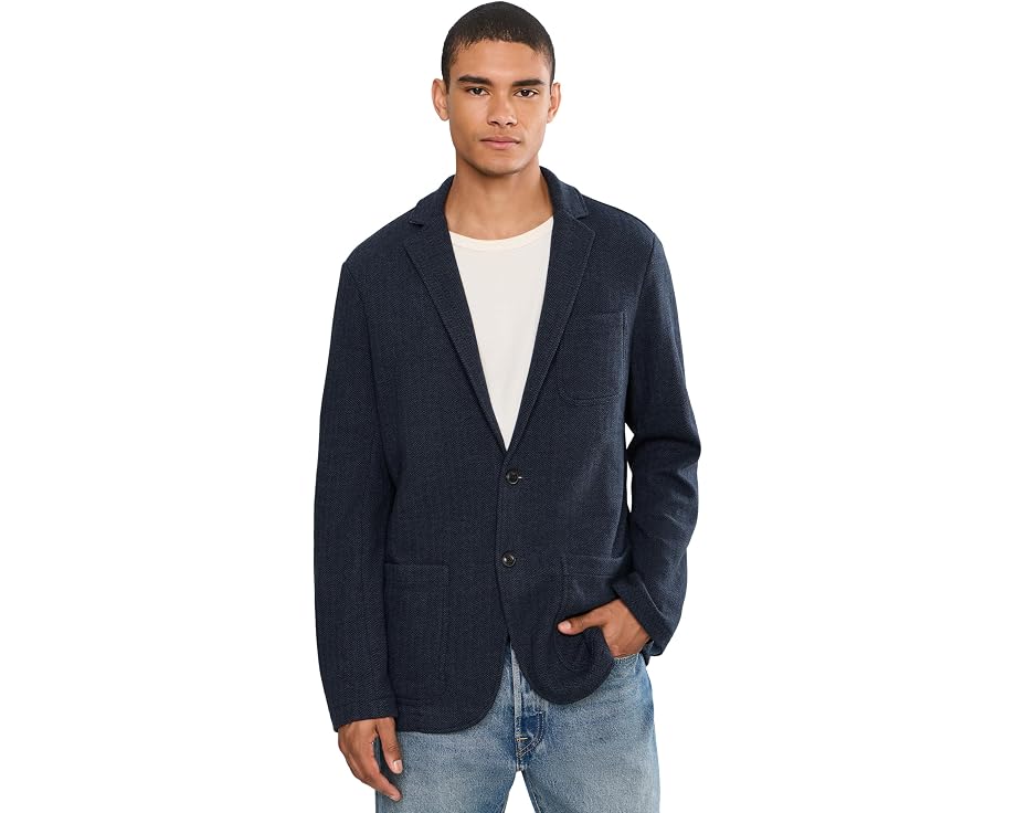 Твидовый блейзер Faherty Inlet Knit Tweed из органического хлопка