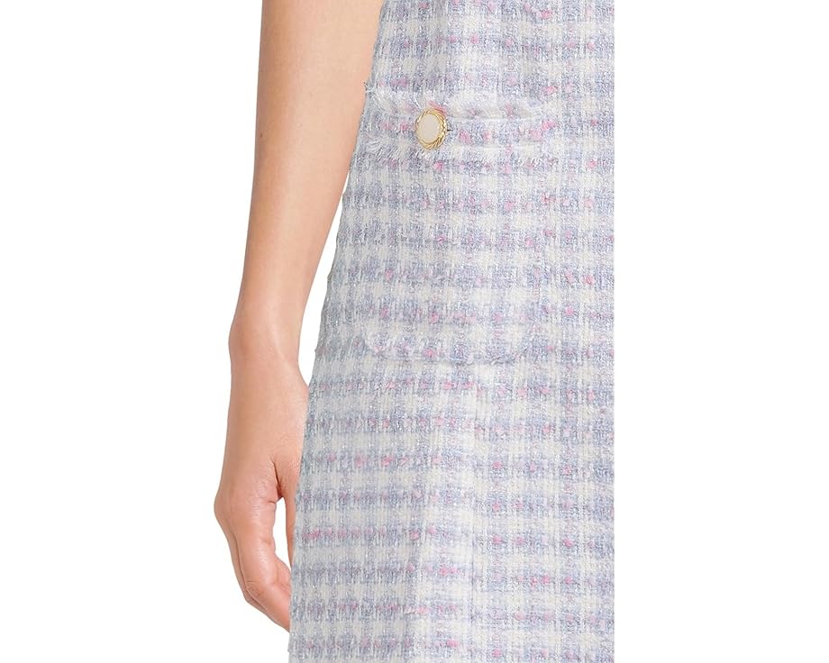 Платье Gwynne Boucle Shift от Lilly Pulitzer с квадратным вырезом и клетчатым принтом