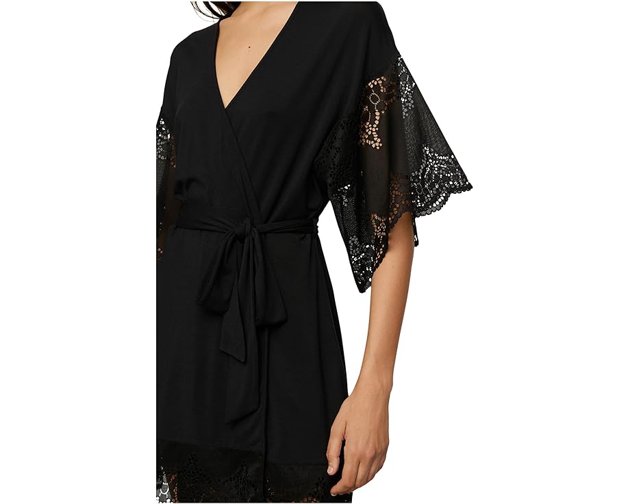 Халат Eberjey Beatrix с кружевом и поясом