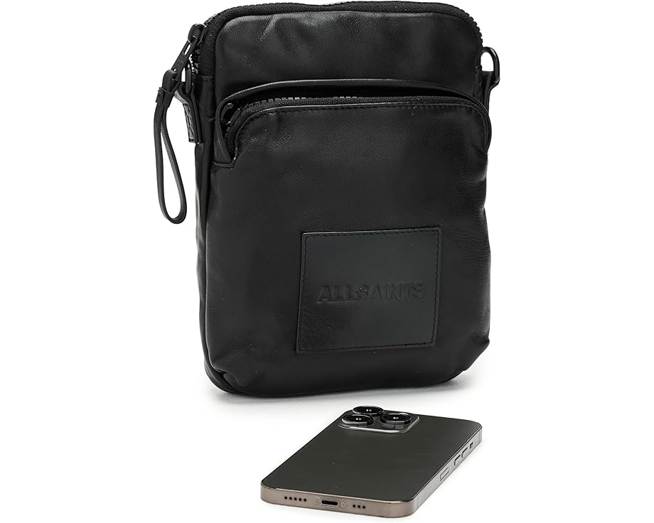 Сумка кросс боди AllSaints Half Moon из кожи с двумя отделениями