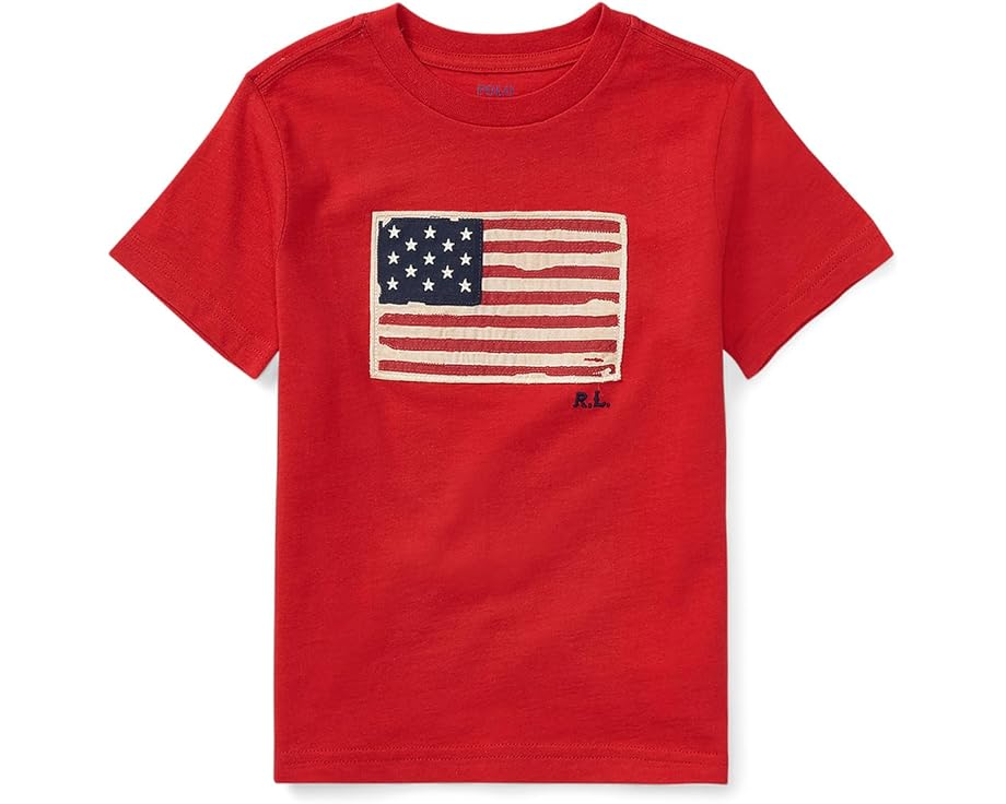 Детская футболка Polo Ralph Lauren Kids Flag Cotton с аппликацией флага