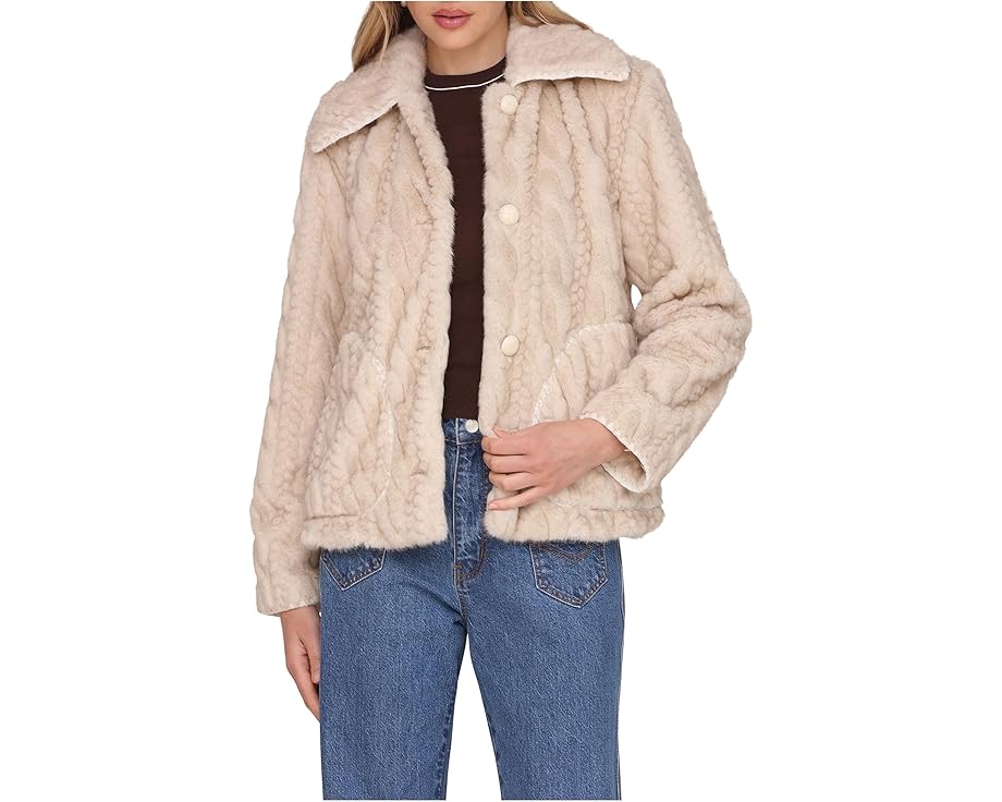 Avec Les Filles куртка High Pile Fleece из искусственного меха бежевого цвета