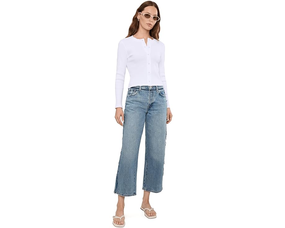 Брюки 7 For All Mankind Stovepipe Straight Ankle с завышенной талией