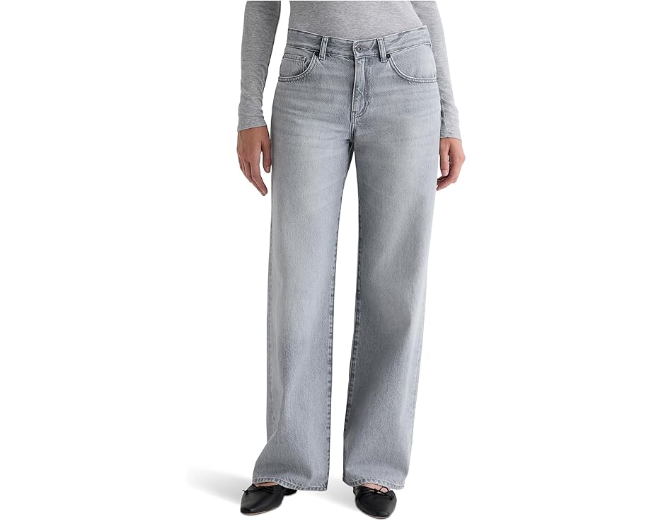 Джинсы AG Jeans Adria с низкой посадкой и широкими штанинами в светлой стирке