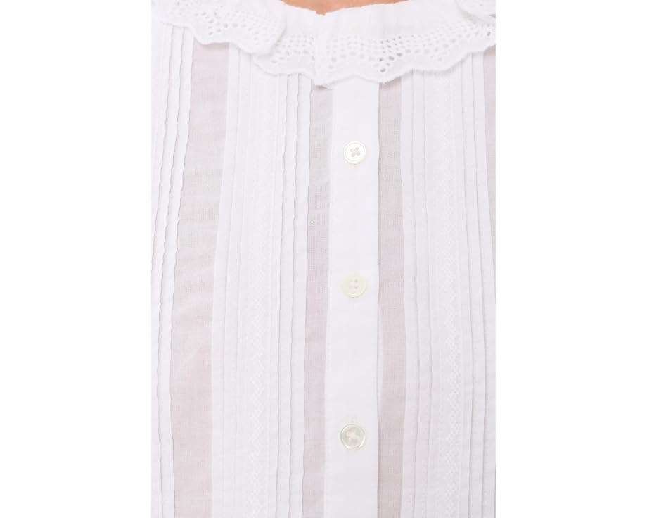 Madewell Ruffled Pintuck Top с высоким воротом