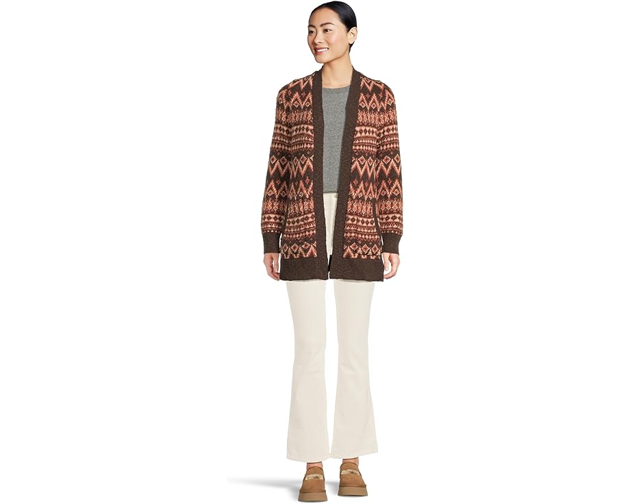 Кардиган L.L.Bean Cotton Ragg Sweaters Open Cardigan Fair Isle с рисунком и приталенным кроем