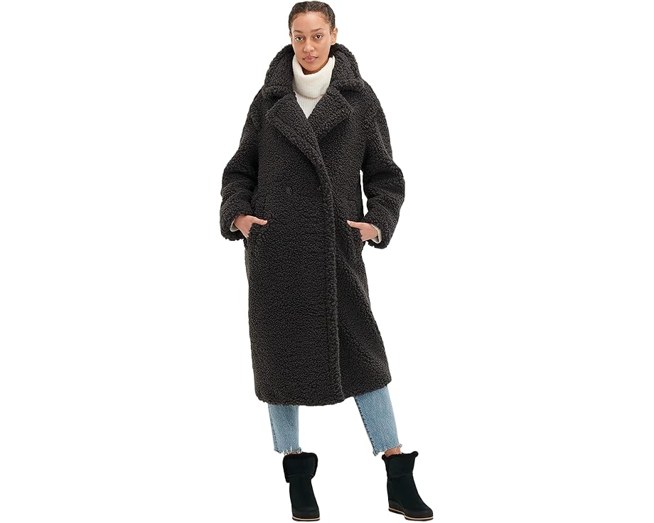 Длинное пальто Gertrude от UGG в стиле тедди на пуговицах