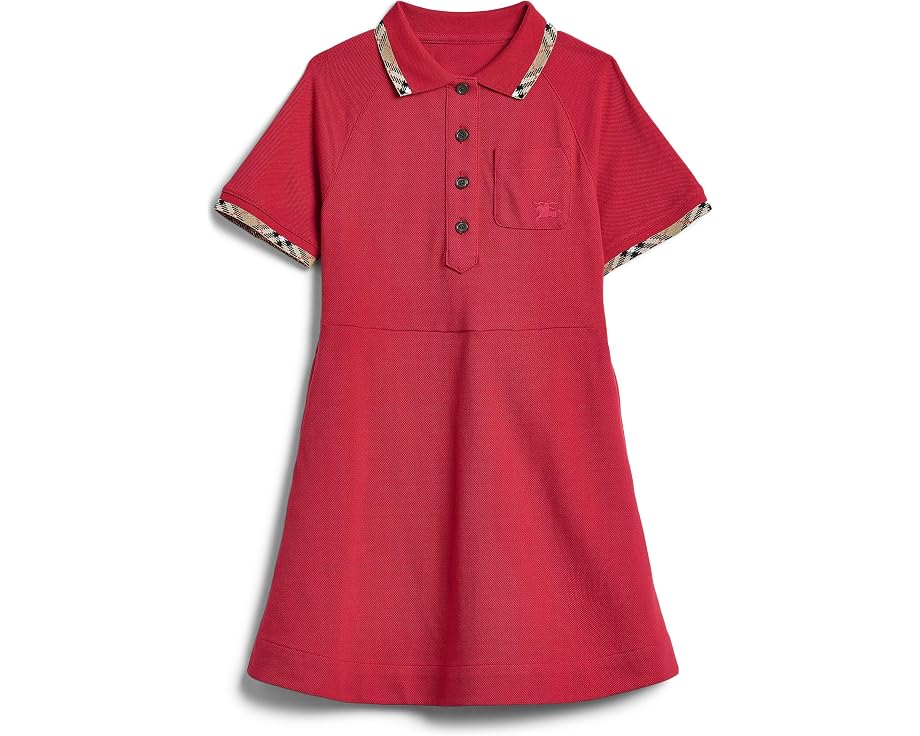 Платье Burberry Kids Romola с воротником поло и клетчатой отделкой