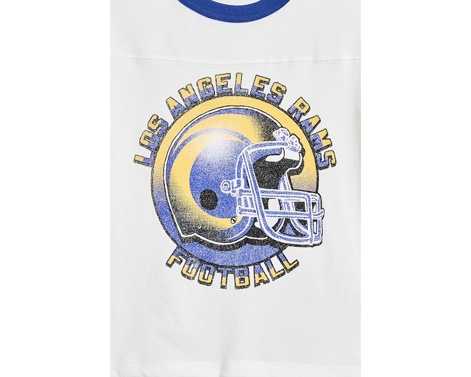 Футболка с полосатым кокеткой Junk Food Clothing для детей NFL Los Angeles Rams