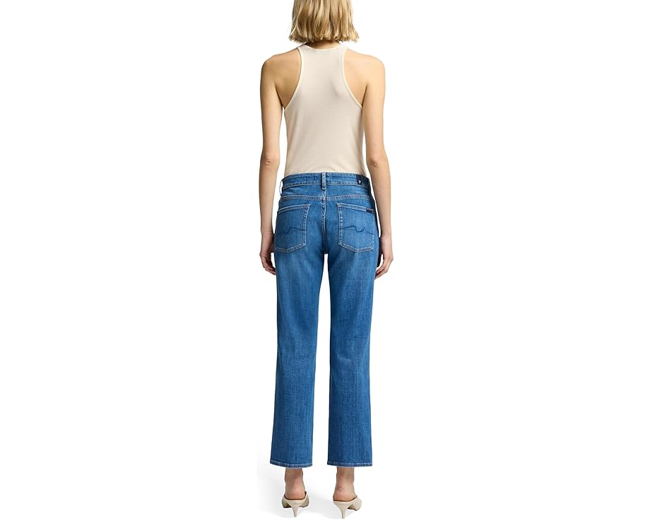 Джинсы 7 For All Mankind Calie Straight Ankle с высокой посадкой и прямым кроем