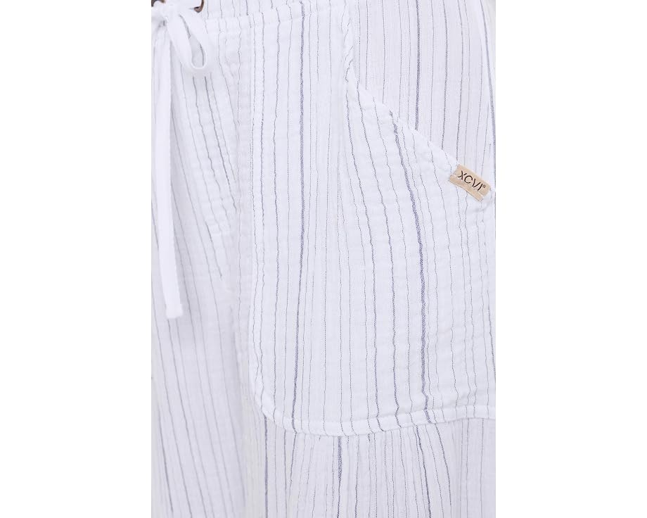 XCVI Штаны Muriel Wide Leg в полоску белые