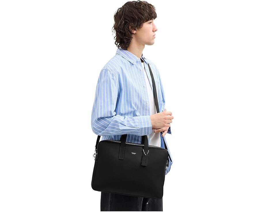 Портфель COACH Carlyle Brief Bag из полированной кожи с отделением для ноутбука