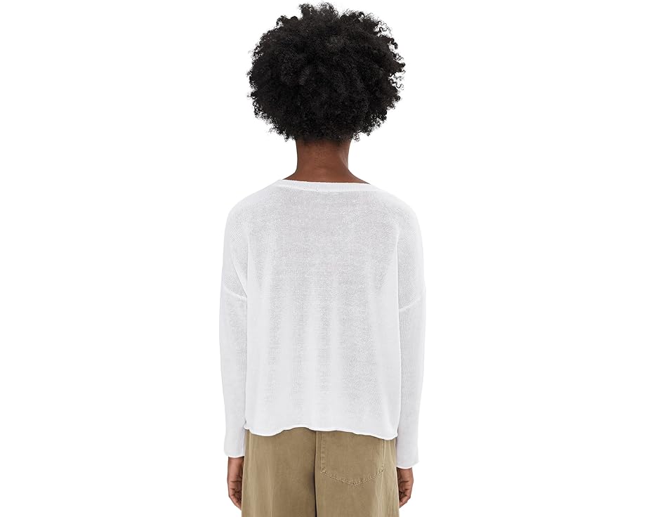 Свитер Eileen Fisher с круглой горловиной из органического льна и хлопка