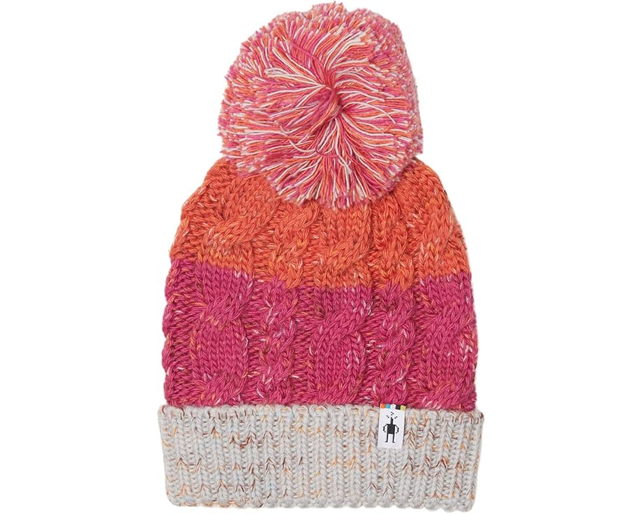 Детская шапка Smartwool Isto Beanie с узором кос и помпоном
