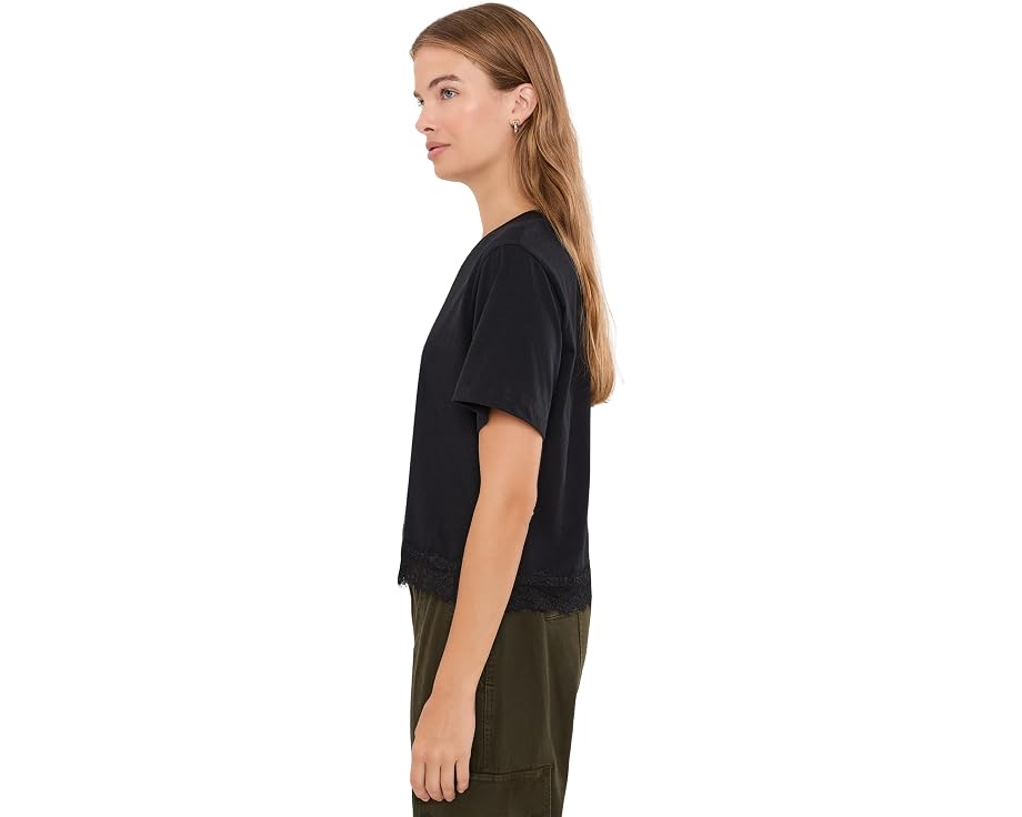 Lainey Lace Trim Shorts Sleeve Tee