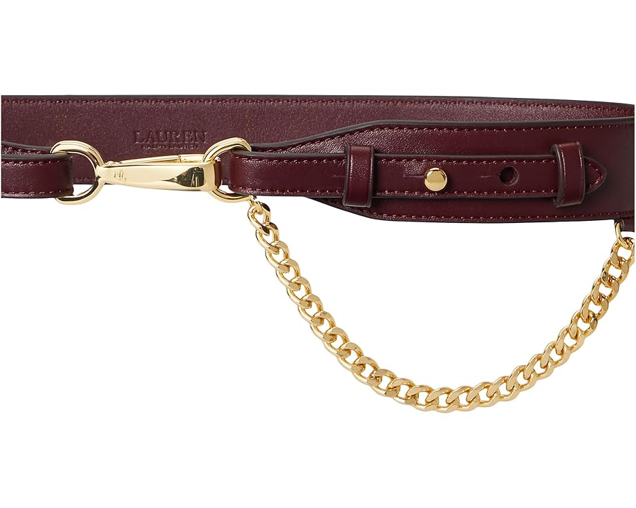 Кожаный ремень Lauren Ralph Lauren с цепочкой и застежкой-карабином