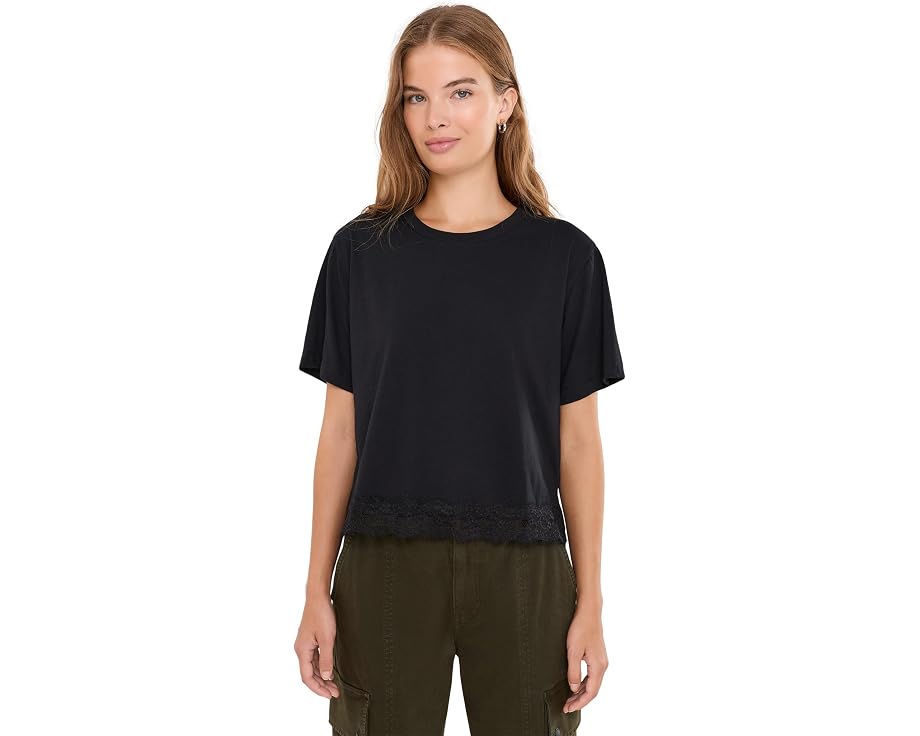 Lainey Lace Trim Shorts Sleeve Tee