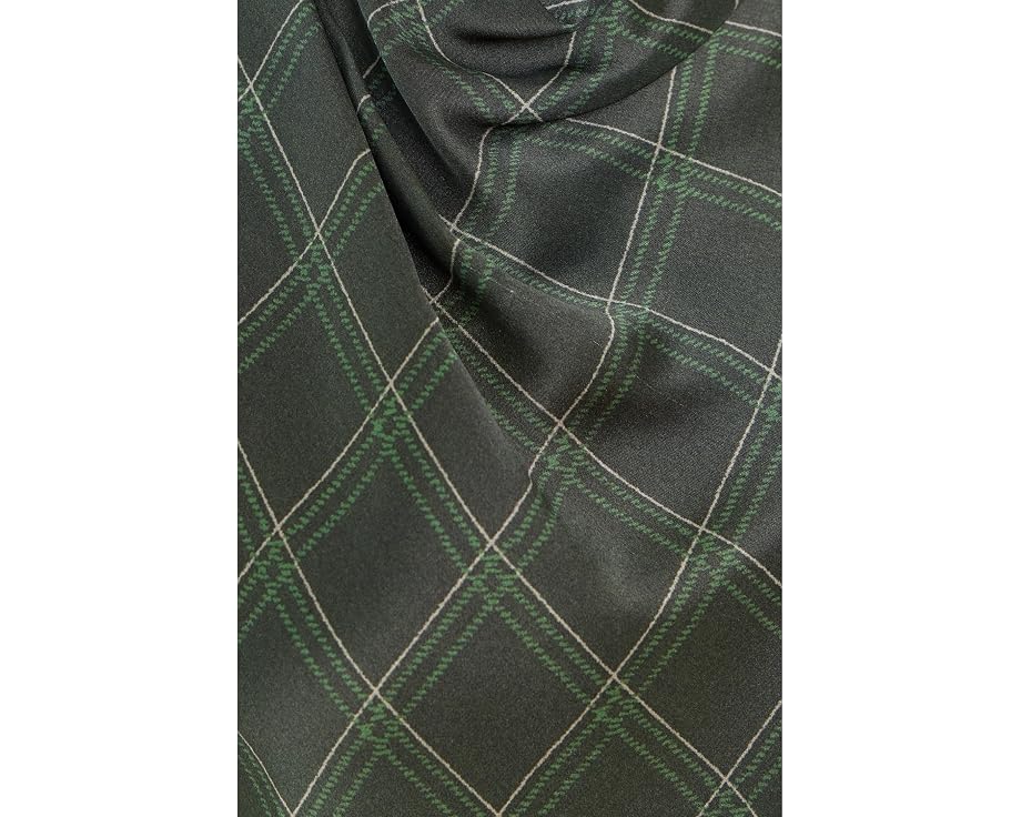 Vince блуза с драпированным воротником и узором Diamond Plaid