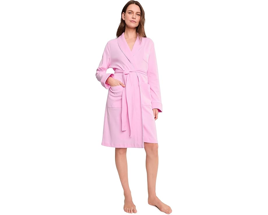 Халат Long Sleeve Quilted Collar Robe от Lauren Ralph Lauren с ватным воротником и сатиновой отделкой