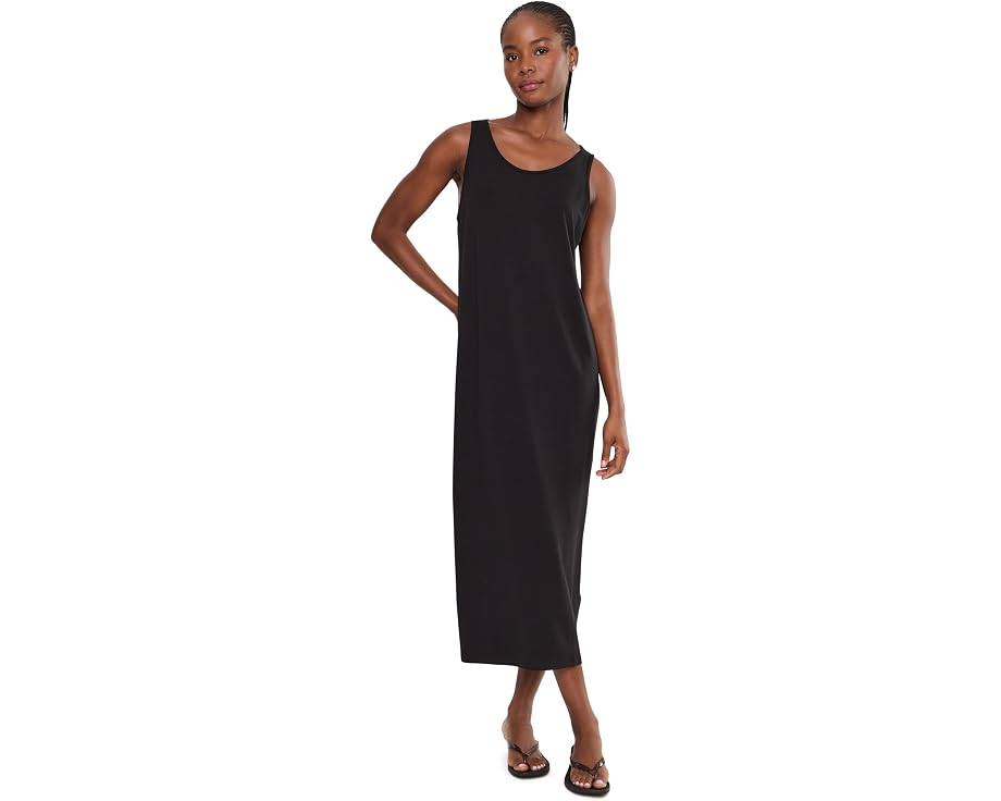 Stretch Jersey Knit Scoop Neck Full Length Dress