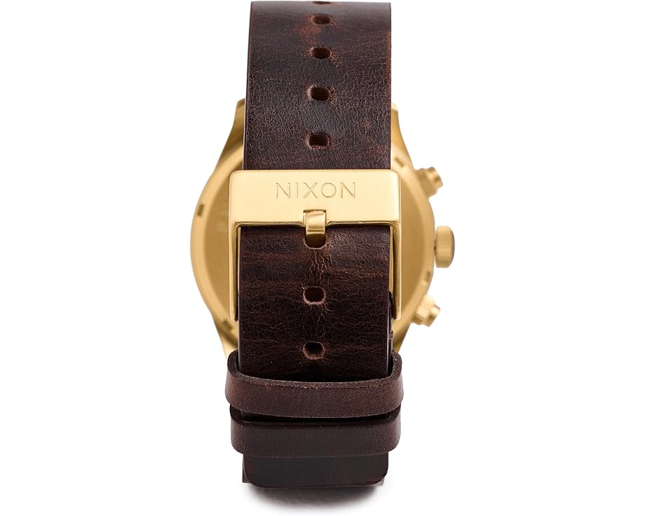 Nixon Sentry Chrono Leather с кожаным ремешком и водонепроницаемостью 100 метров