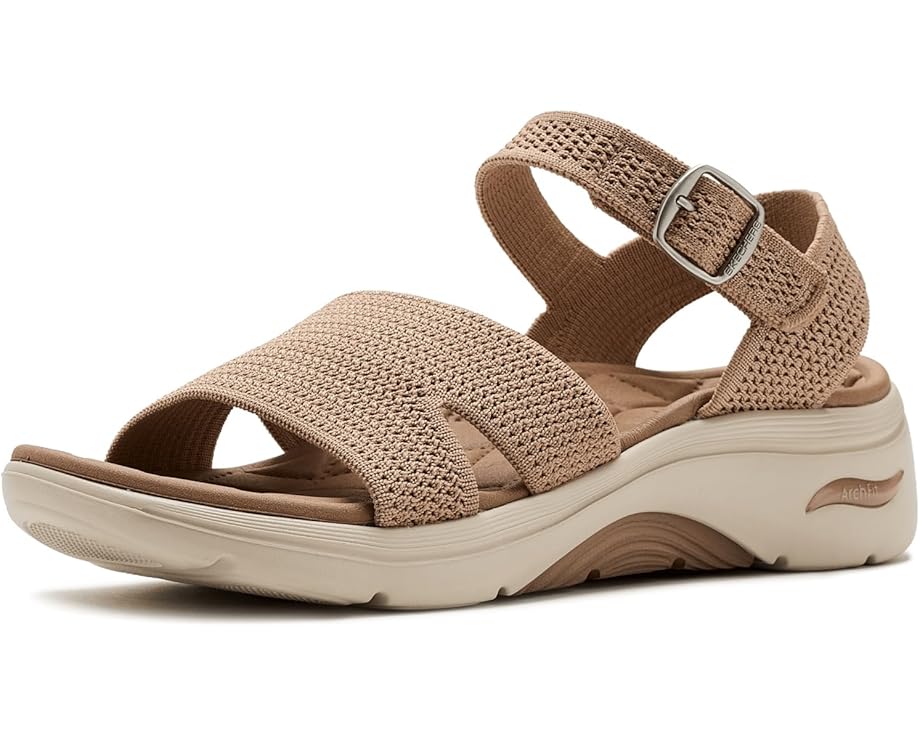 Сандалии SKECHERS GO Walk Arch Fit 2.0 с блестящей пряжей и поддержкой свода стопы