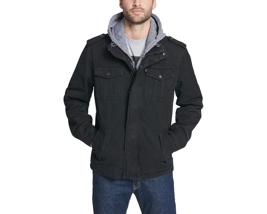 Куртка военная Levi's Hooded Military из хлопка с капюшоном