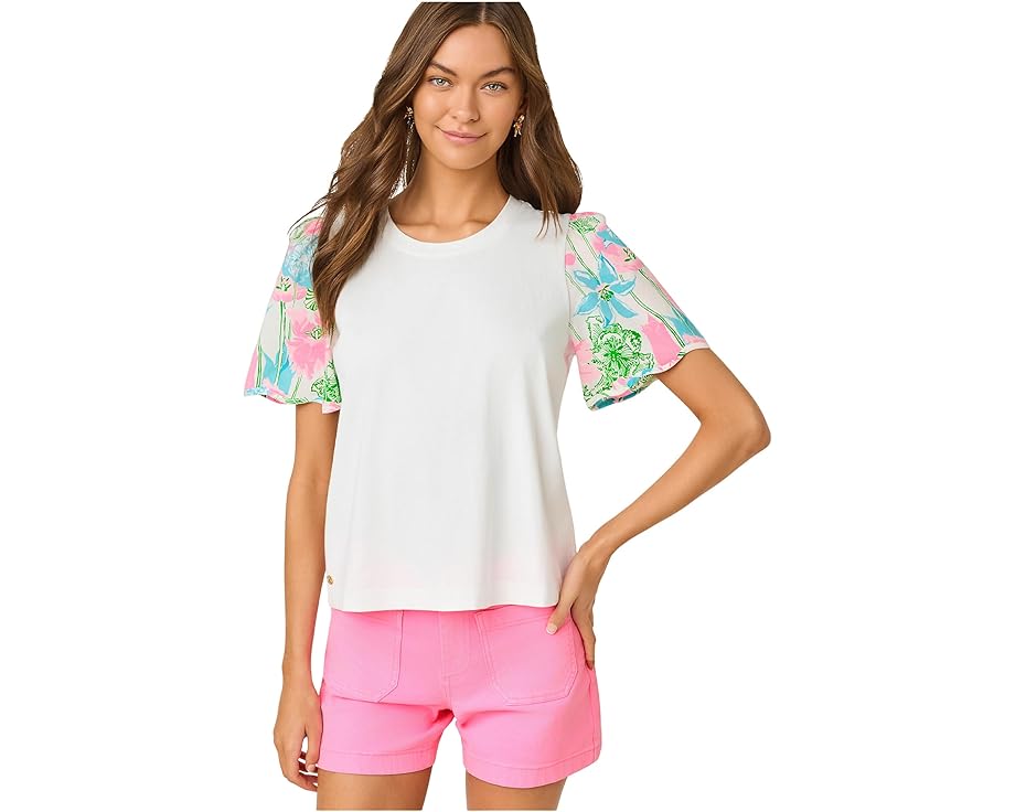 Трикотажный топ Brittan с фестончатыми рукавами от Lilly Pulitzer