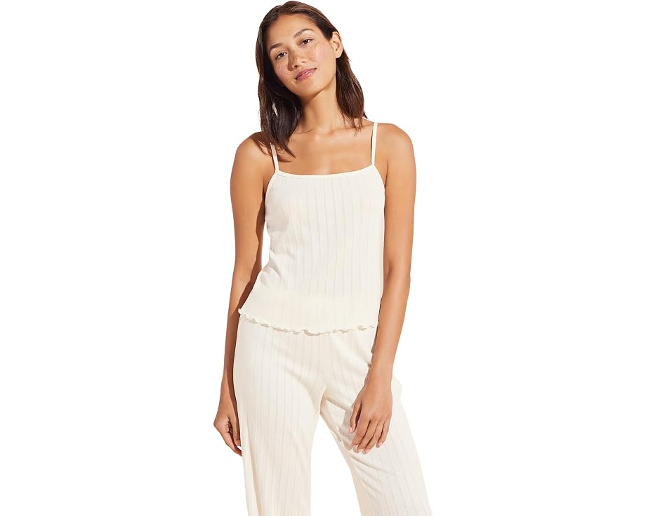 Топ Eberjey Cotton Modal Pointelle Cami с кружевной отделкой