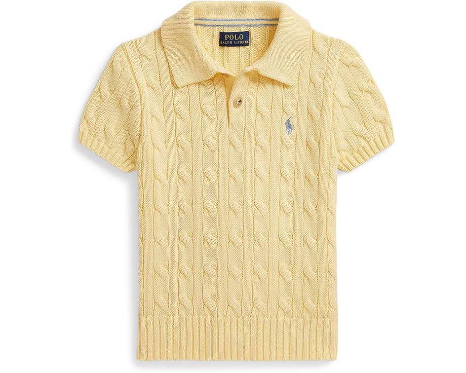 Детский свитер поло Polo Ralph Lauren Kids с жаккардовым узором и короткими рукавами