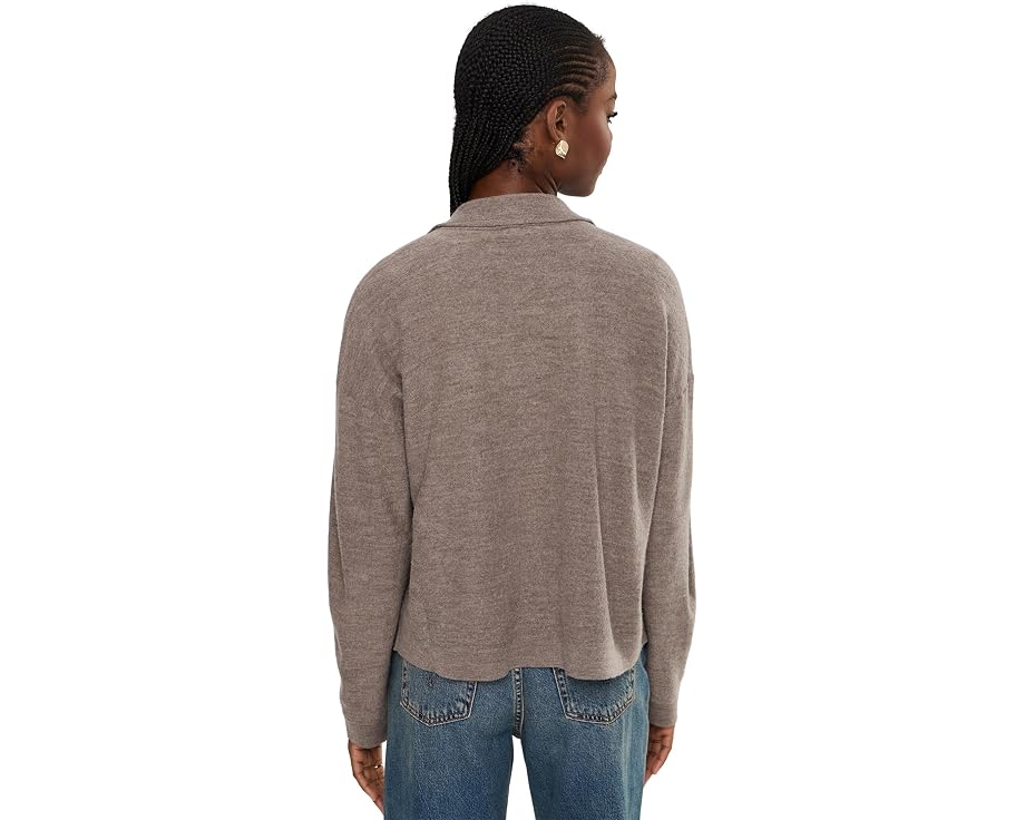 Fine Felted Wool Notch Collar Cardigan