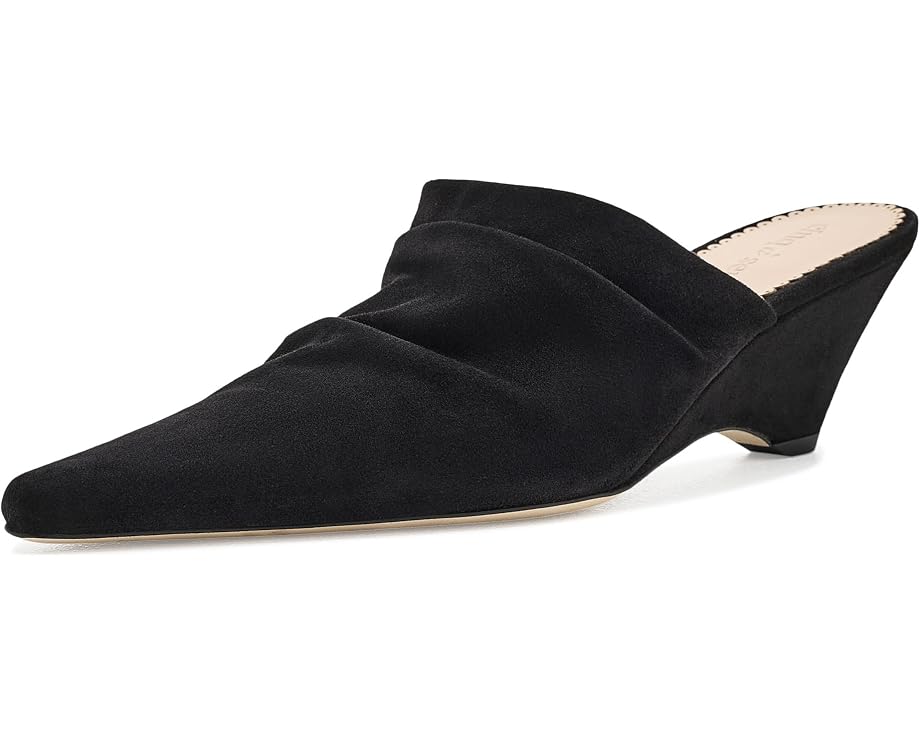 Cinq à Sept Sonia Curved Wedge Mules замшевые мюли на изогнутом каблуке