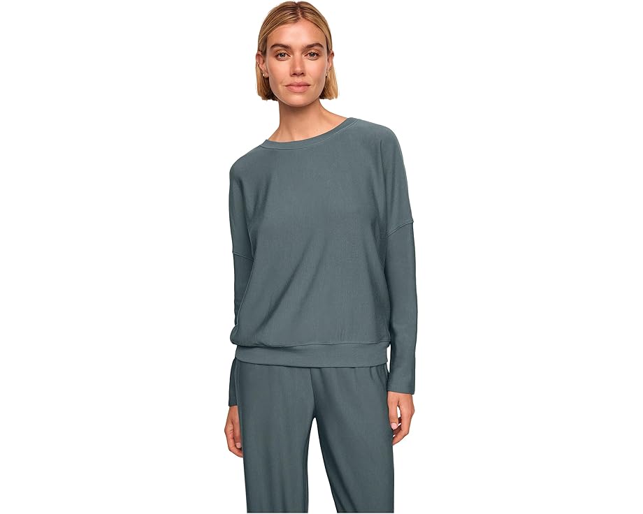 Свитер Eberjey Softest Sweats с лодочкой и каплевидным плечом