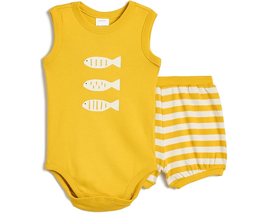 Комплект боди с шортами Short Sleeve Bodysuit and Bloomer Wiggle Set от Hanna Andersson для детей