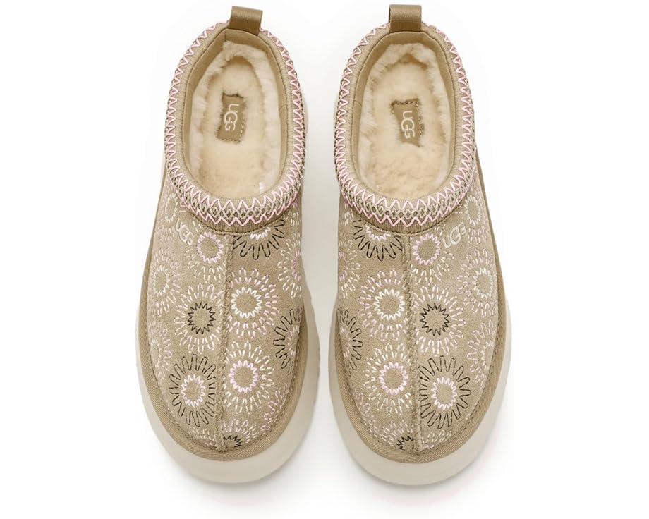 Тапочки UGG Tazz Sun Stitch с вышивкой и подкладкой из меха