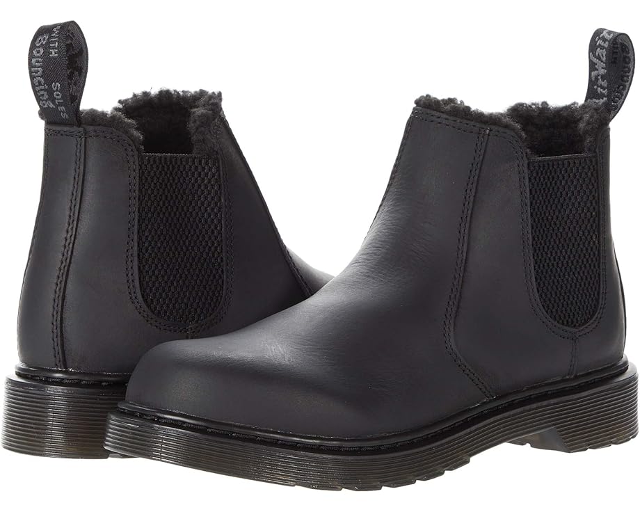 Dr. Martens 2976 Leonore Mono кожаные челси ботинки для детей с подкладкой из шерпы