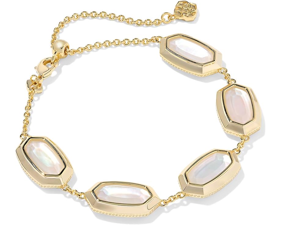Браслет Elaina Bezel Delicate Chain с камнями из перламутра от Kendra Scott