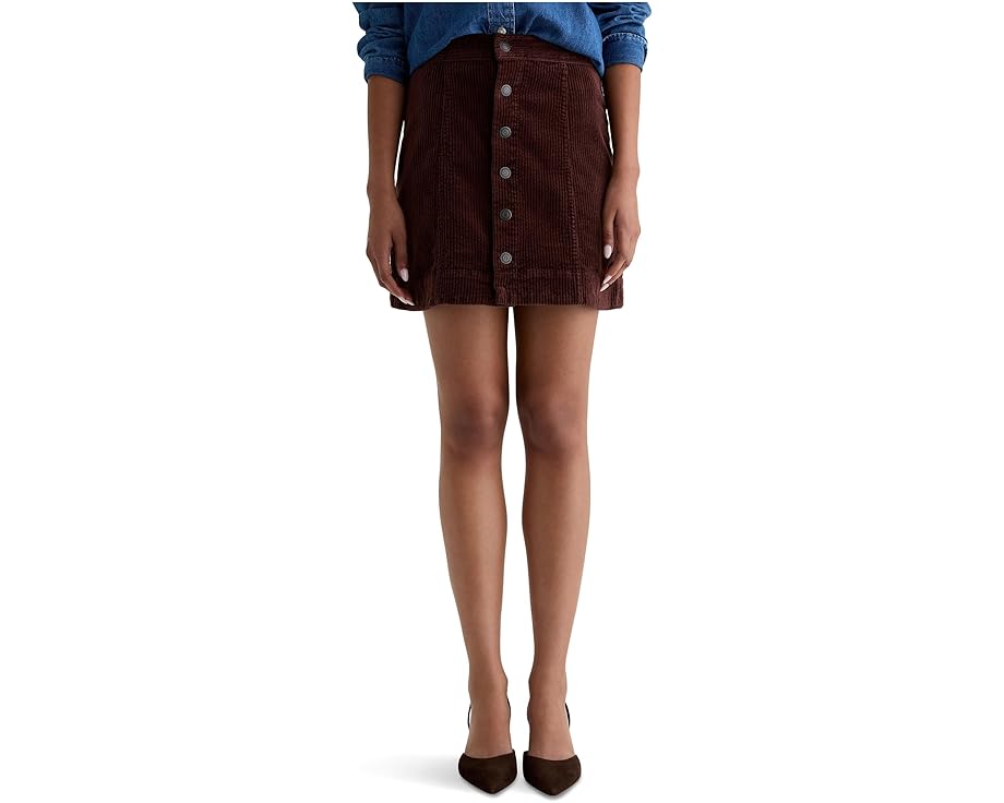 Мини-юбка Evie A Line из хлопковой ткани с металлическими пуговицами AG Jeans