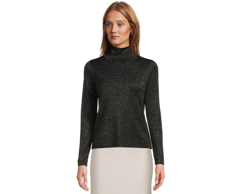 Свитер EILEEN FISHER из шерсти с люрексом и воротником-стойкой