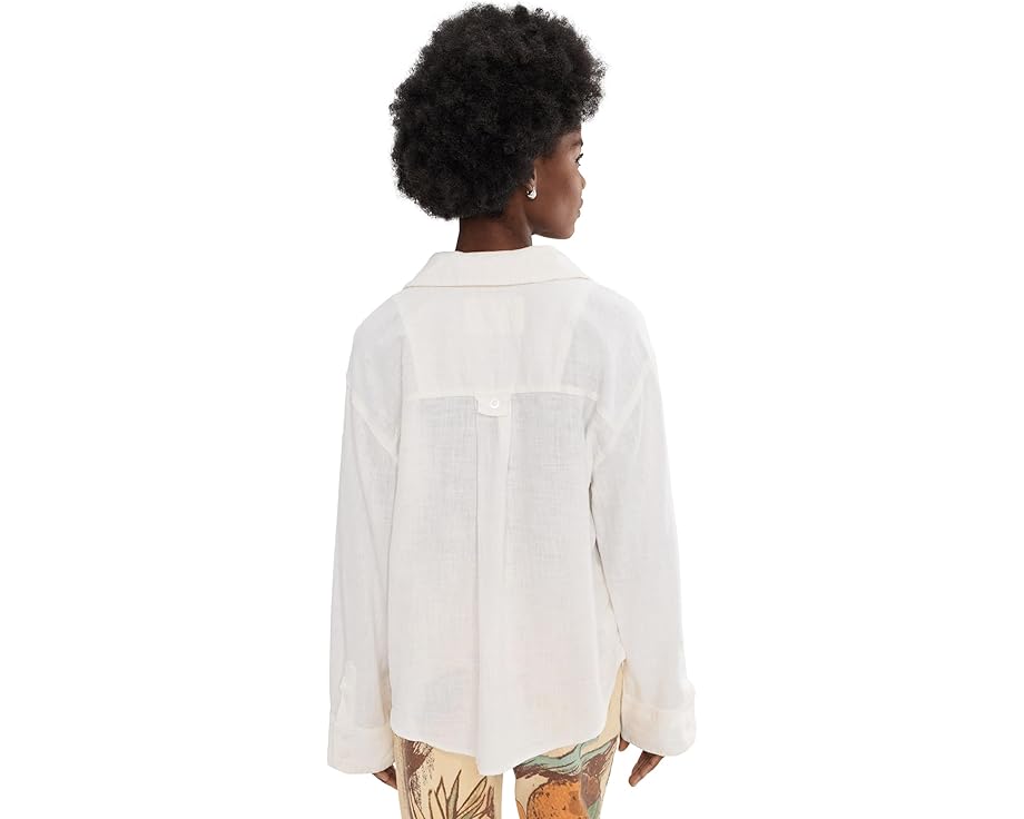 Блуза Linen Laurel Free People с корсетным силуэтом и вышивкой