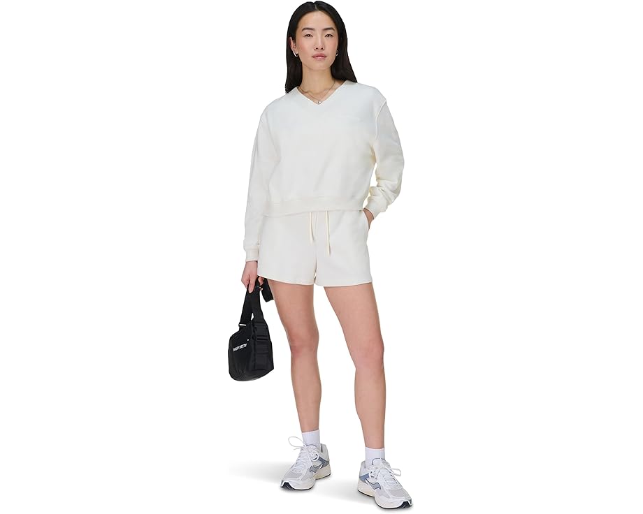 Кроп-топ Sweaty Betty Revive с V-образным вырезом и рукавами-фонариками