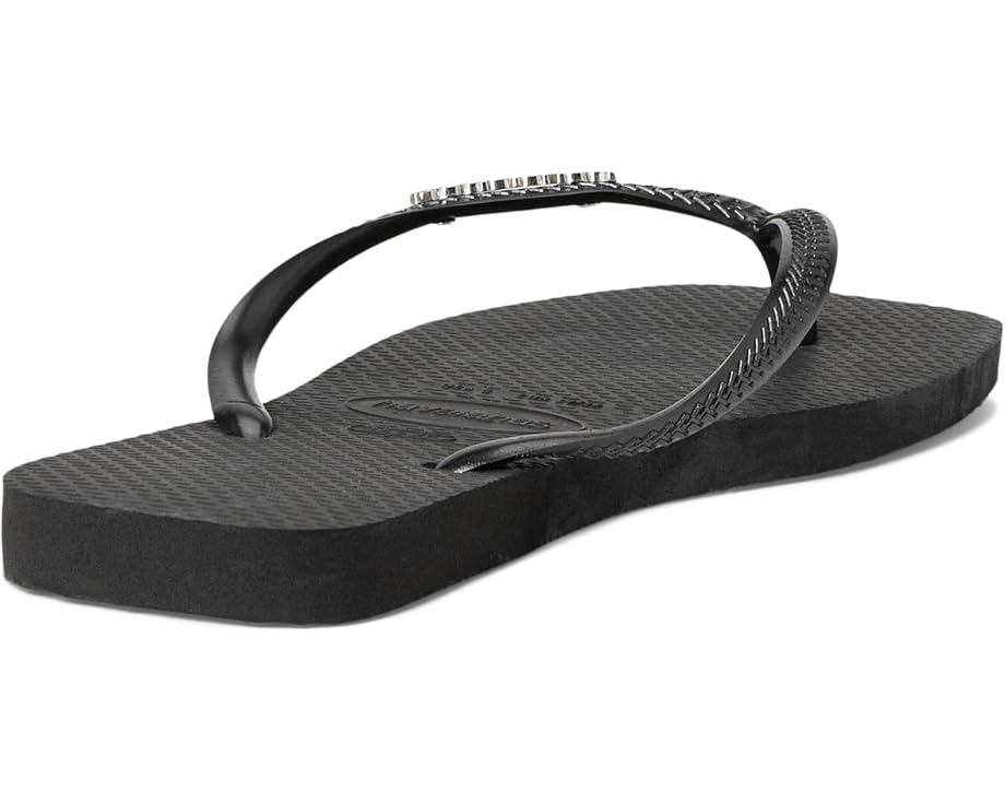 Havaianas шлепанцы Slim Square Logo Metallic с квадратным носком и тонкими бретелями
