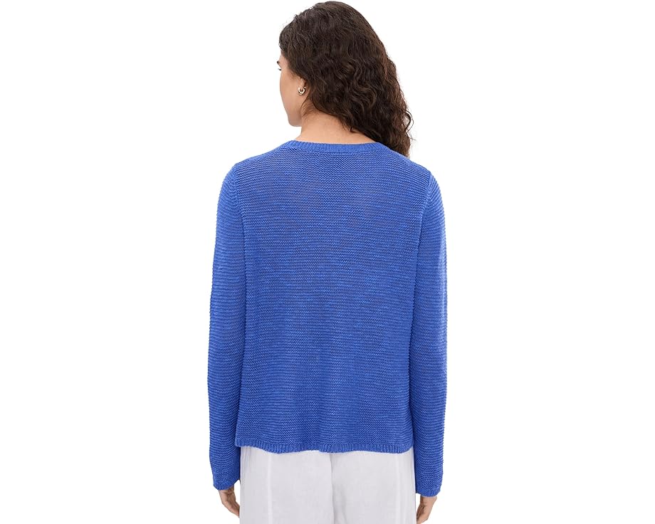 Свитер Eileen Fisher с круглой горловиной из смеси органического льна и хлопка