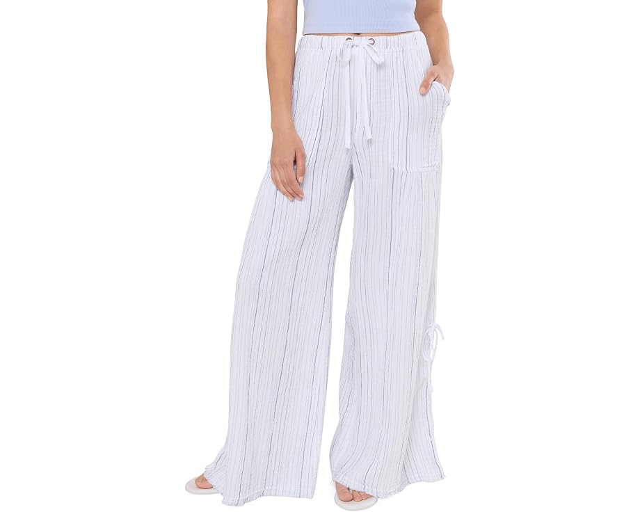 XCVI Штаны Muriel Wide Leg в полоску белые